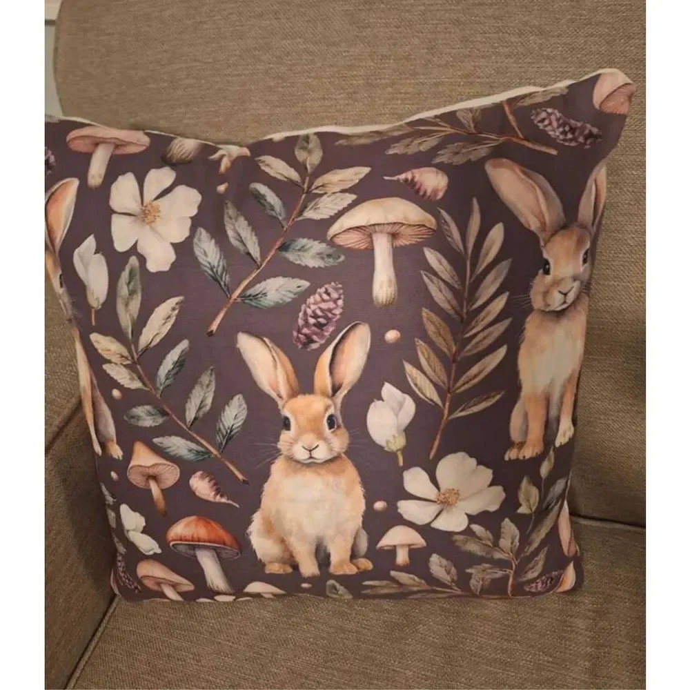 Easter Bunny Fairycore Cottage Whimsicoth Goblin Pillow Cover